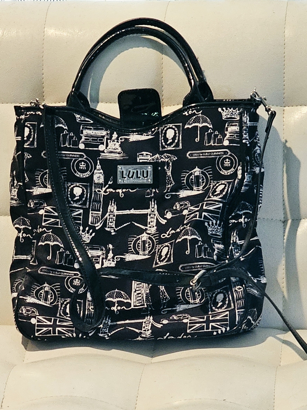 Lulu Guinness London Sketch Print Tote Bag Black & White